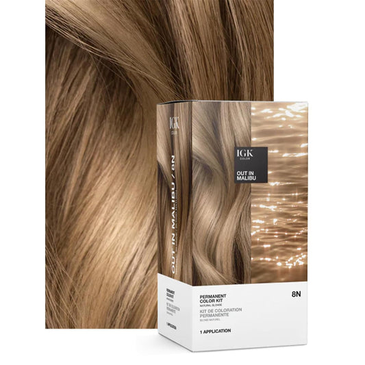 Igk Permanent Hair Dye Color Kit Set Of Two | 7Vg Dirty Blonde - Dark Beige Blonde | 100% Gray Color Coverage + Strengthen + Shine | Ammonia Free