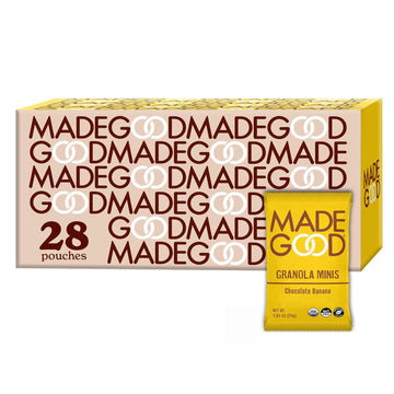 Madegood Chocolate Banana Granola Minis, 28 Count, Organic And Delicious Snacks