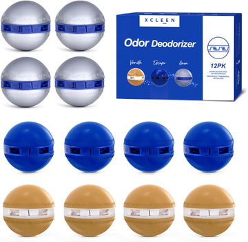 Shoe Deodorizer Balls 12 Count, Air Freshener Odor Eliminator for Sneaker Drawer Locker and Gym Bags,Escape,Linen,Vanilla&Sugar Scent