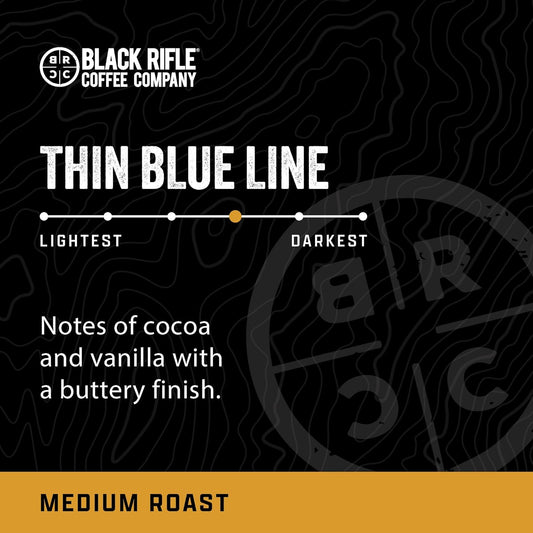 Black Rifle Coffee Company Thin Blue Line (Medium Roast) Single Serve Coffee Pods, Created To Benefit Law Enforcement Officers And Their Families, Gives Back To Those Who Serve And Protect, 12 Count