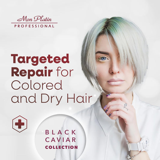 Black Caviar Hair Mask With Natural Silk Protein For Dry, Colored Hair, Enriched With Black Caviar, Hair Mask For Damaged Hair, Deep Conditioning Hair Mask, Sls/Salt Free 500Ml