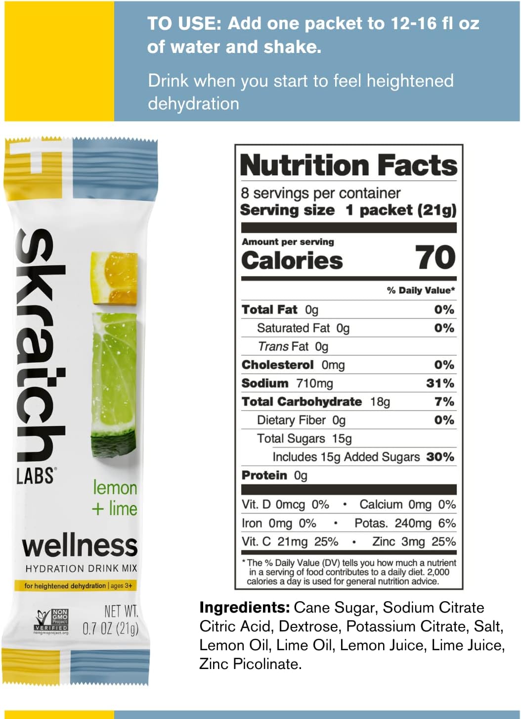 SKRATCH LABS Wellness Hydration Powder Packets | Electrolytes Packets 