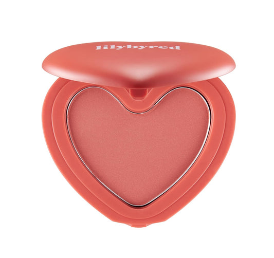 Lilybyred Luv Beam Cheek(Ad) (05_French Marsala) - Heart Shaped Powder Blush With Shimmer, Natural-Looking Flush, Long-Lasting Radiance, Korean Beauty