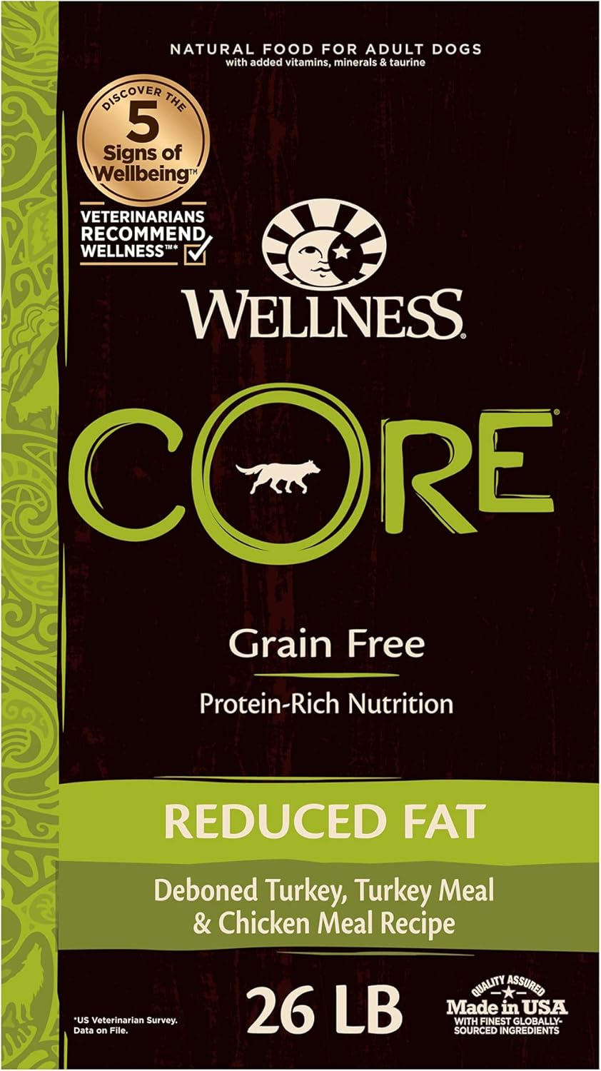 Grain-Free High-Protein Dry Dog Food, Natural Ingredients, Made In Usa With Real Meat, All Breeds, For Adult Dogs (Reduced Fat, 26-Pound Bag)