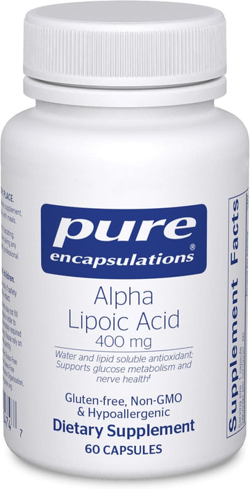 Pure Encapsulations Alpha Lipoic Acid 400 Mg | Ala Supplement For Liver Support, Antioxidants, Nerve And Cardiovascular Health, Free Radicals, And Carbohydrate Support* | 60 Capsules