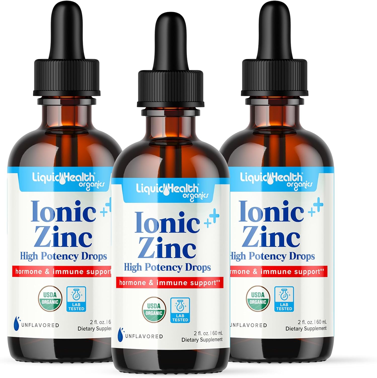 Liquidhealth Ionic Zinc 15Mg, 2 Oz Zinc Liquid, Pure Zinc Vitamin Drops, Liquid Vitamin Zinc Supplement, Zinc Sulfate Heptahydrate For Adults, Men & Women, Kids 4 And Up (3Pack)