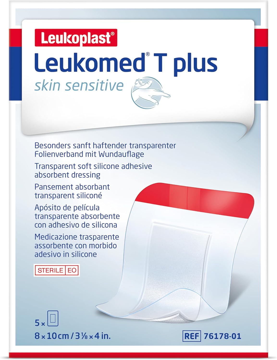 Leukoplast Leukomed T Plus Skin Sensitive Cerotto Medicazione 8 X 10 Cm, 5 Pezzi