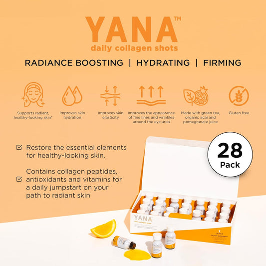Image Skincare, Yana Liquid Collagen Shots, 2500 Mg Hydrolyzed Bovine Collagen Peptide Supplement With Biotin, Natural Citrus Flavor, 28 Daily Shots