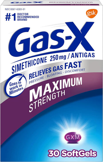 Gas-X Maximum Strength Gas Relief Softgels With Simethicone 250 Mg - 30 Count