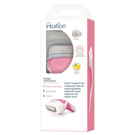 Schick Intuition Lemon Berry Breeze Razors For Women | 1 Razor & 2 Intuition Razor Blades Refill With Organic Lemon