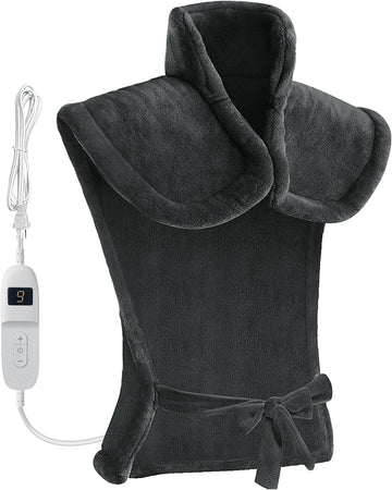 Heating Pad For Back Pain Relief,Heat Pads For Neck And Shoulders,Electric Back Heated Wrap,Large Heating Pad,Electric Heated Pads With Auto Shut Off,3 Temperature Levels,Black,Gifts For Mom, Dad
