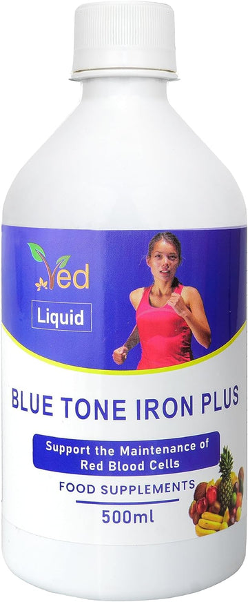 Ved Natural Liquid Iron Supplement, Mix Fruit Flavour With Vitamin C, High Absorption, Enhances Energy And Boost Immunity, Men Women, Gentle On The Stomach, 25 Day Supply