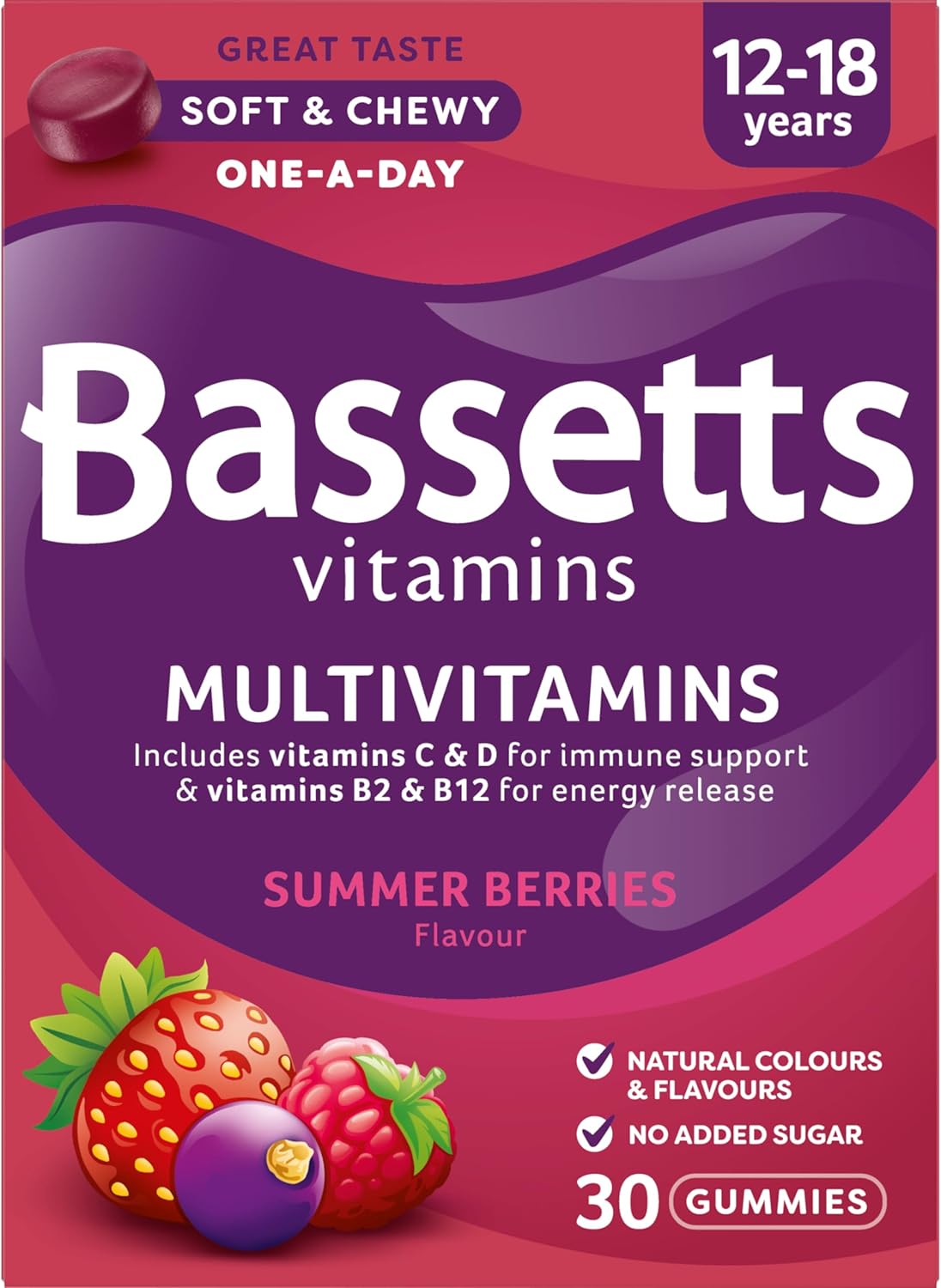 Bassetts Vitamins 12-18 Summer Berries Flavour Multivitamins 30 Gummies