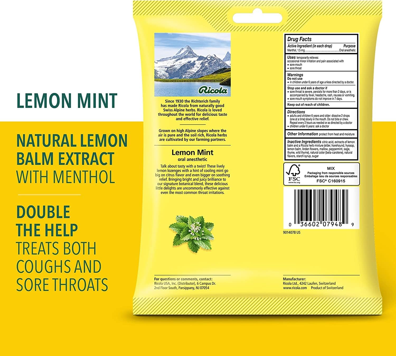 Lemon Mint Lenges 24lenge Bag by Ricola