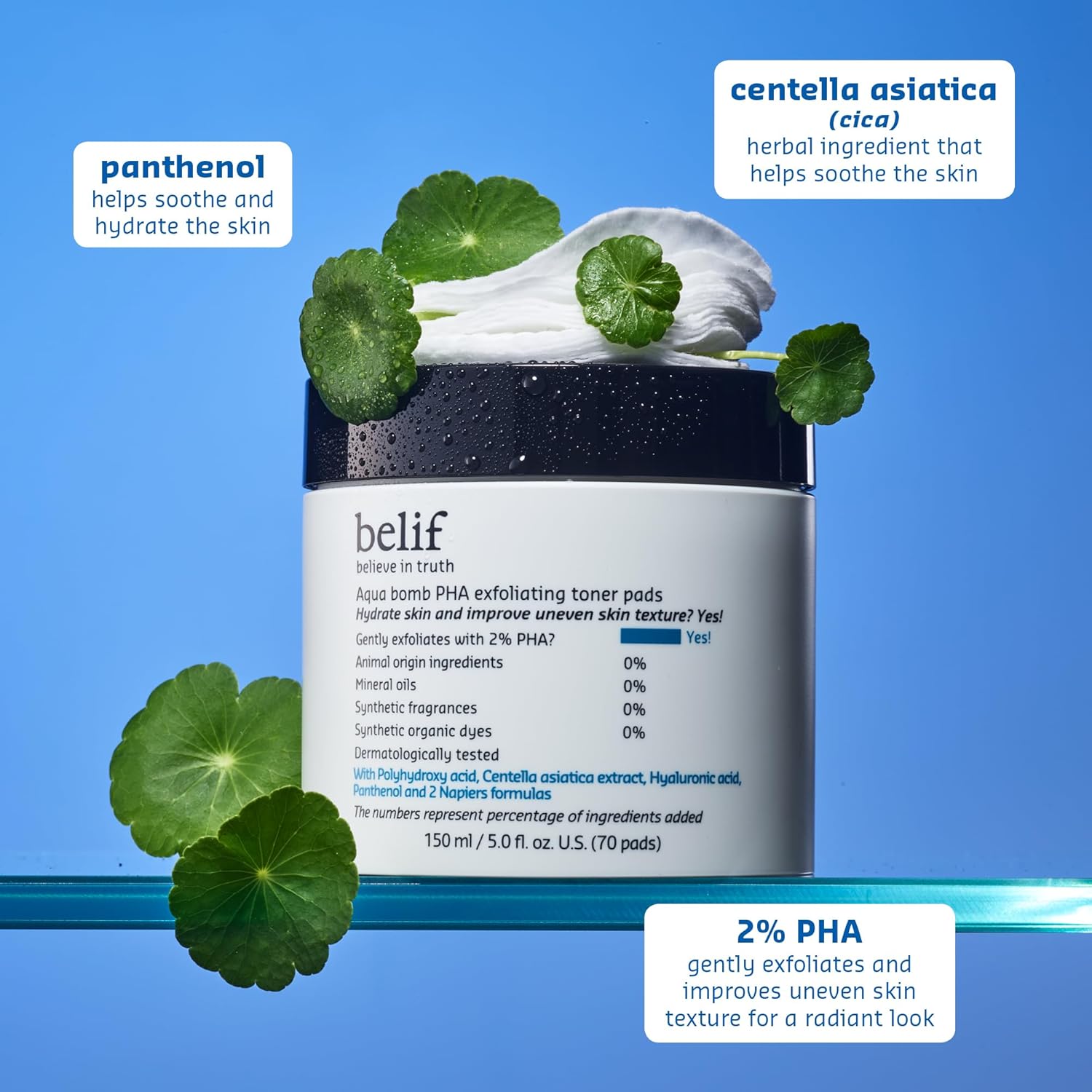 Belif Pha 2% Toner Pads – Gentle Exfoliating Facial Polish For Pore Care, Hydrating & Soothing With Panthenol & Cica, Double-Sided Texture, Ideal For Sensitive Skin, Korean Skincare (70 Pads) : Beauty & Personal Care