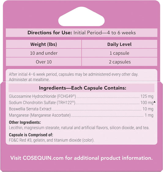 Nutramax Laboratories Cosequin® For Cats Maximum Strength Plus Boswellia Capsules - Professional Line,Beige,60 Count (Pack Of 1)