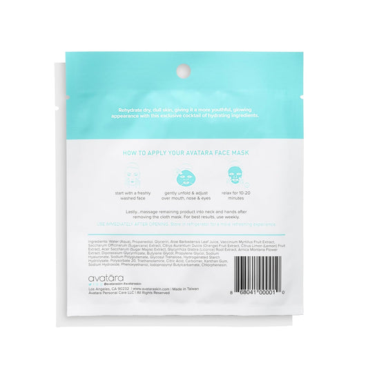Avatara Drink Up Face Sheet Mask For Dry Skin, 0.71 Fluid Ounce