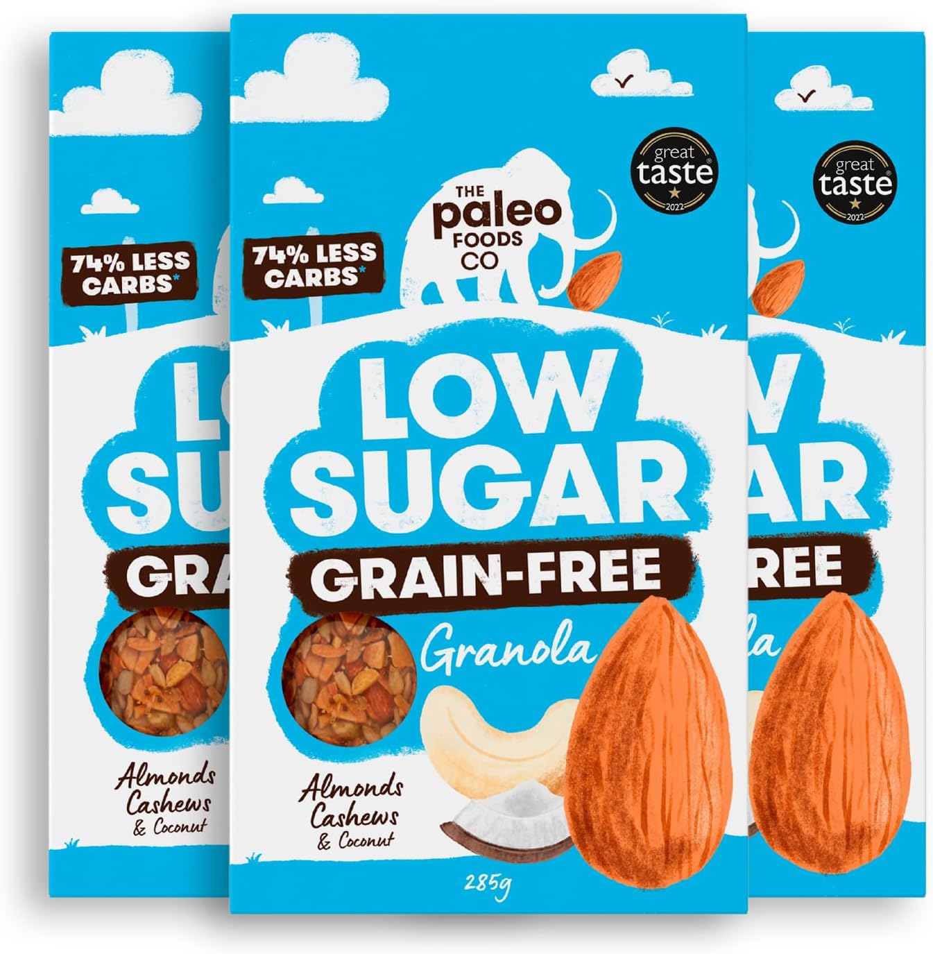 The Paleo Foods Co - Peanut Butter & Dark Chocolate Granola - Using Real Peanut Butter & Whole Grain Oats Vegan, Great Source Of Fiber (1 X 300G Pack)