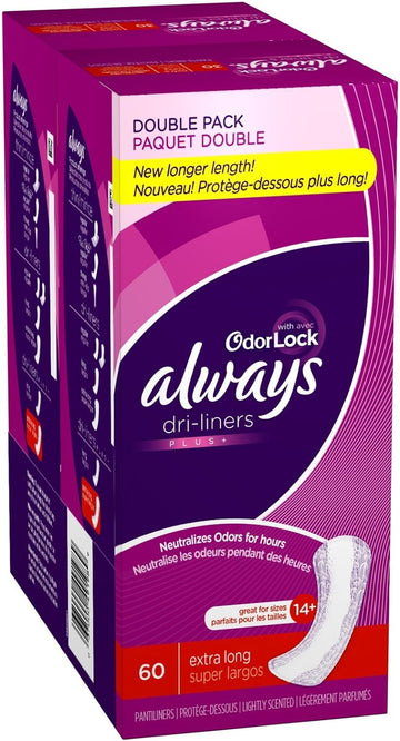 Always Extra Long Plus with Odor Lock Dri-Liners : Health & Household