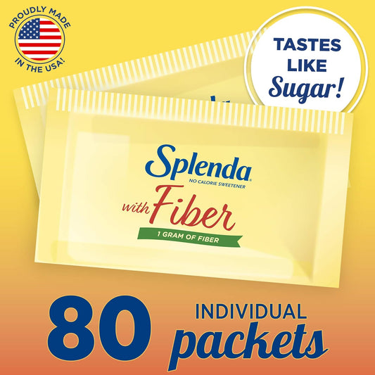 Splenda Zero Calorie Sweetener Plus Fiber, 80 Count Packets