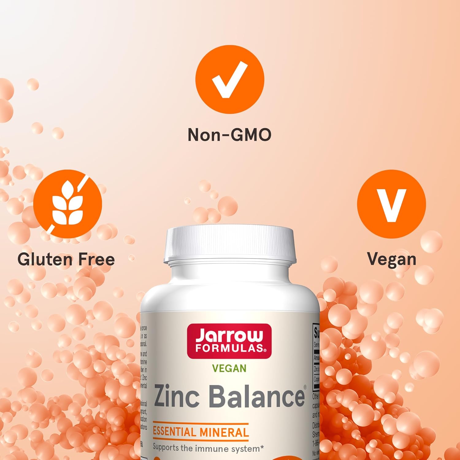 Jarrow Formulas Zinc Balance 15 mg - 100 Servings (Veggie Caps) - Includes Copper - Essential Mineral for Immune System Support - Immune Support Supplement - Gluten Free Zinc Copper Supplement - Vegan : Health & Household