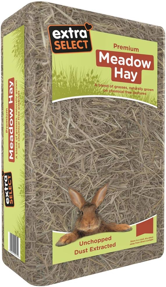 Extra Select Premium Meadow Hay for Small Animals - UK Sourced ideal Rabbit Food, Hay for Guinea Pigs, Hedgehogs, etc. - 4kg (Pack of 2, Total 8kg) :Pet Supplies