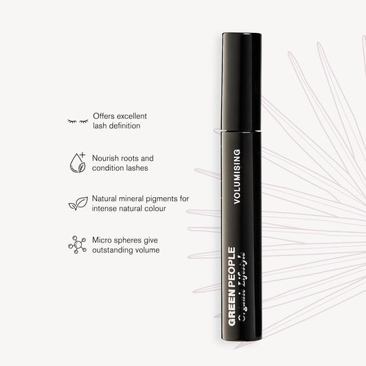 Green People Volumising Mascara - Natural Mascara For Sensitive Eyes - Long Lasting Colour - Pregnancy Safe, Gluten Free, Cruelty Free - Black, 7Ml