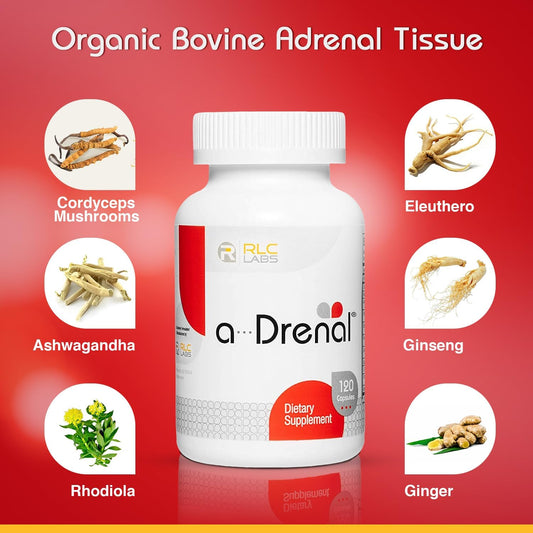 Rlc, A-Drenal, Adrenal Support For Stress Relief And Energy, 120 Capsules