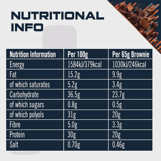 Sci-Mx High Protein Chocolate Chip Brownie Box - 20G Protein, 0.5G Sugar + 246 Calories Per Brownie - Pack Of 12 X 65 G - Low Sugar - Pre / Post Workout Snack - No Palm Oil - Suitable For Vegetarians