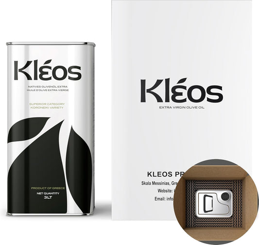 Kleos Extra Virgin Olive Oil 3L – New Harvest 2024/25 – Cold-Pressed Greek Olive Oil From Koroneiki Olives – Premium Quality