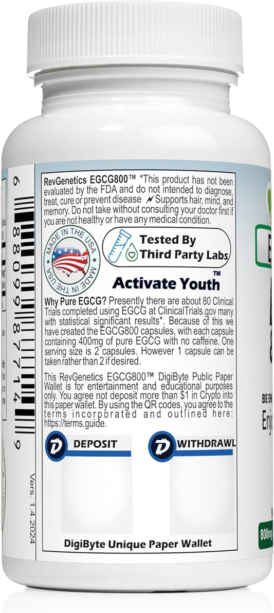 Egcg 800-800 Mg 98% Pure - No Caffeine