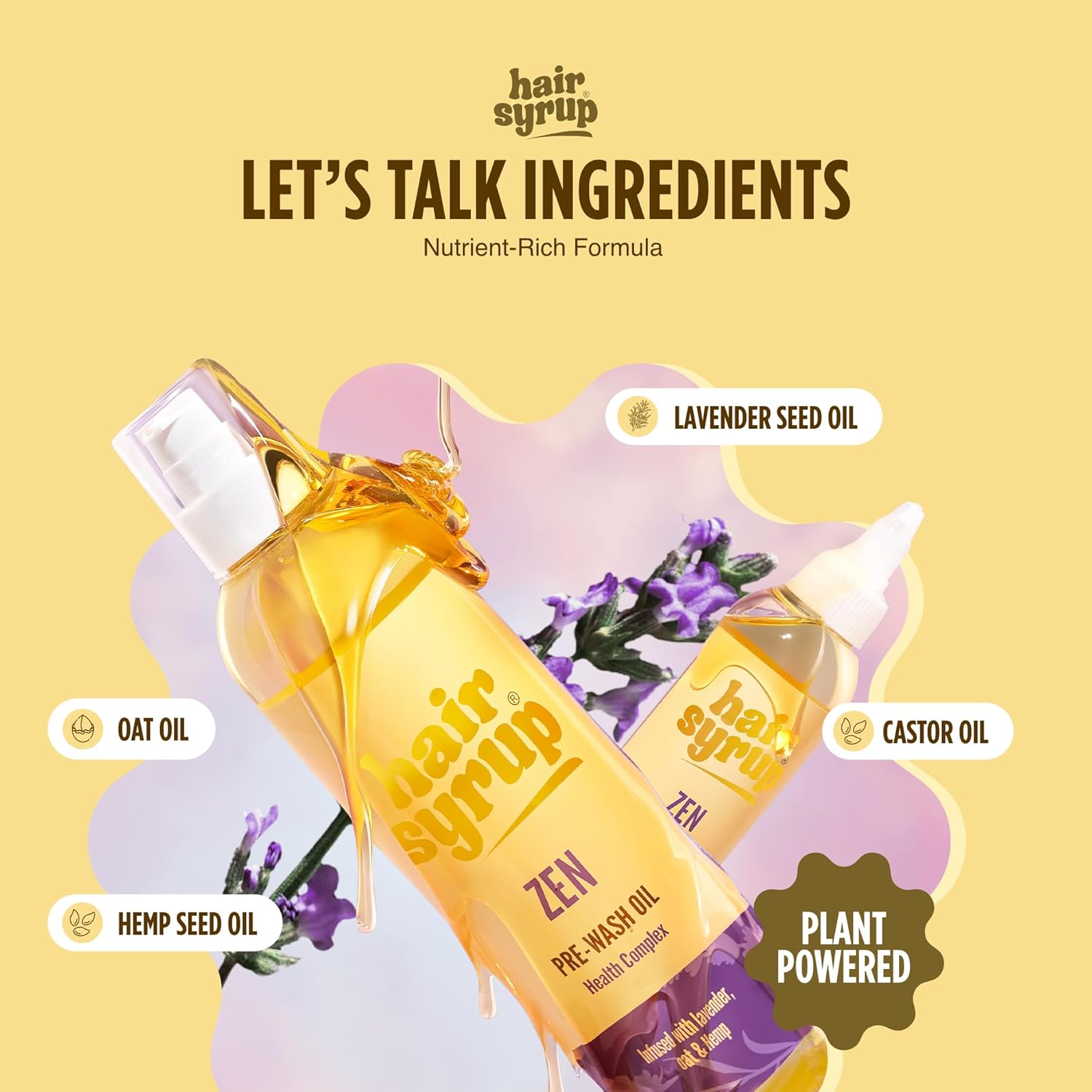 Hair Syrup | Zen Pre-Wash Hair Oil | De-Stress with Aromatherapy-Inspired Scent | Infused with Lavender, Oat & Hemp | 100% Natural | Vegan | 100ml : Amazon.co.uk: Beauty