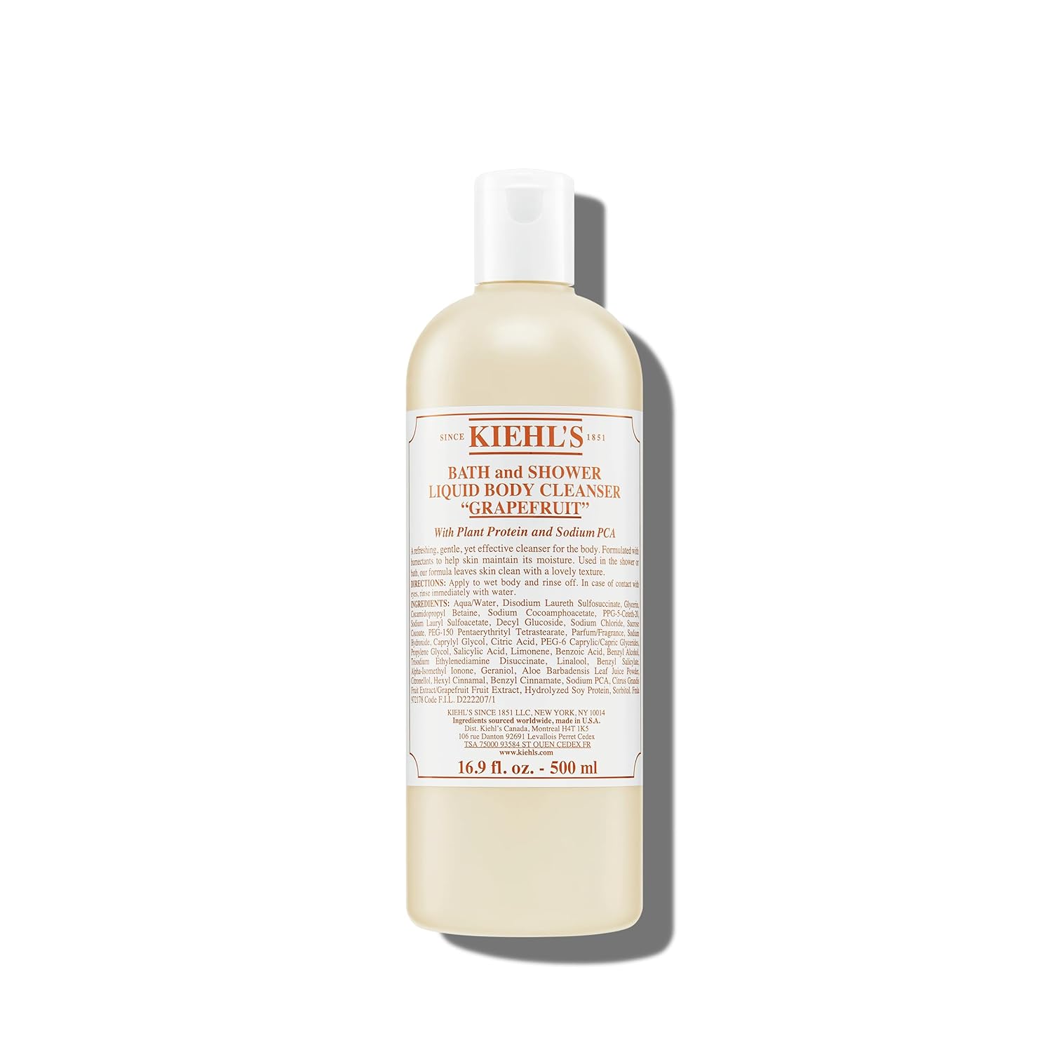 Kiehl'S Grapefruit Liquid Body Cleanser, Gentle And Refreshing Foaming Body Wash, Aromatic Bath And Shower Experience, Maintains Moisture, Smooths Skin, Conditions, And Hydrates