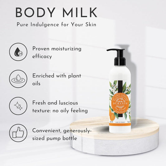 Durance Les Eternelles Moisturising Body Lotion 250Ml, Orange Blossom Scent - Intensive Moisturiser Enriched With Plant Oils - Fresh & Luscious Texture, No Oily Feeling