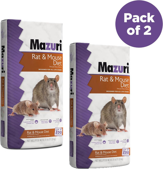 Mazuri | Rat & Mouse Diet | 2 Pack Of 25 Pound Bags