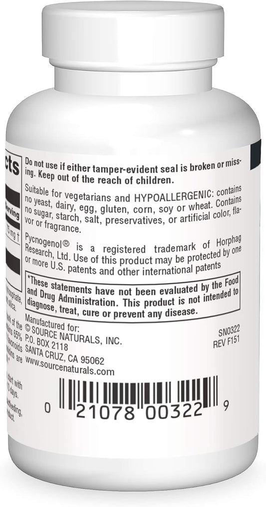 Source Naturals Pycnogenol 75 mg Proanthocyanidin Complex - 30 Tablets