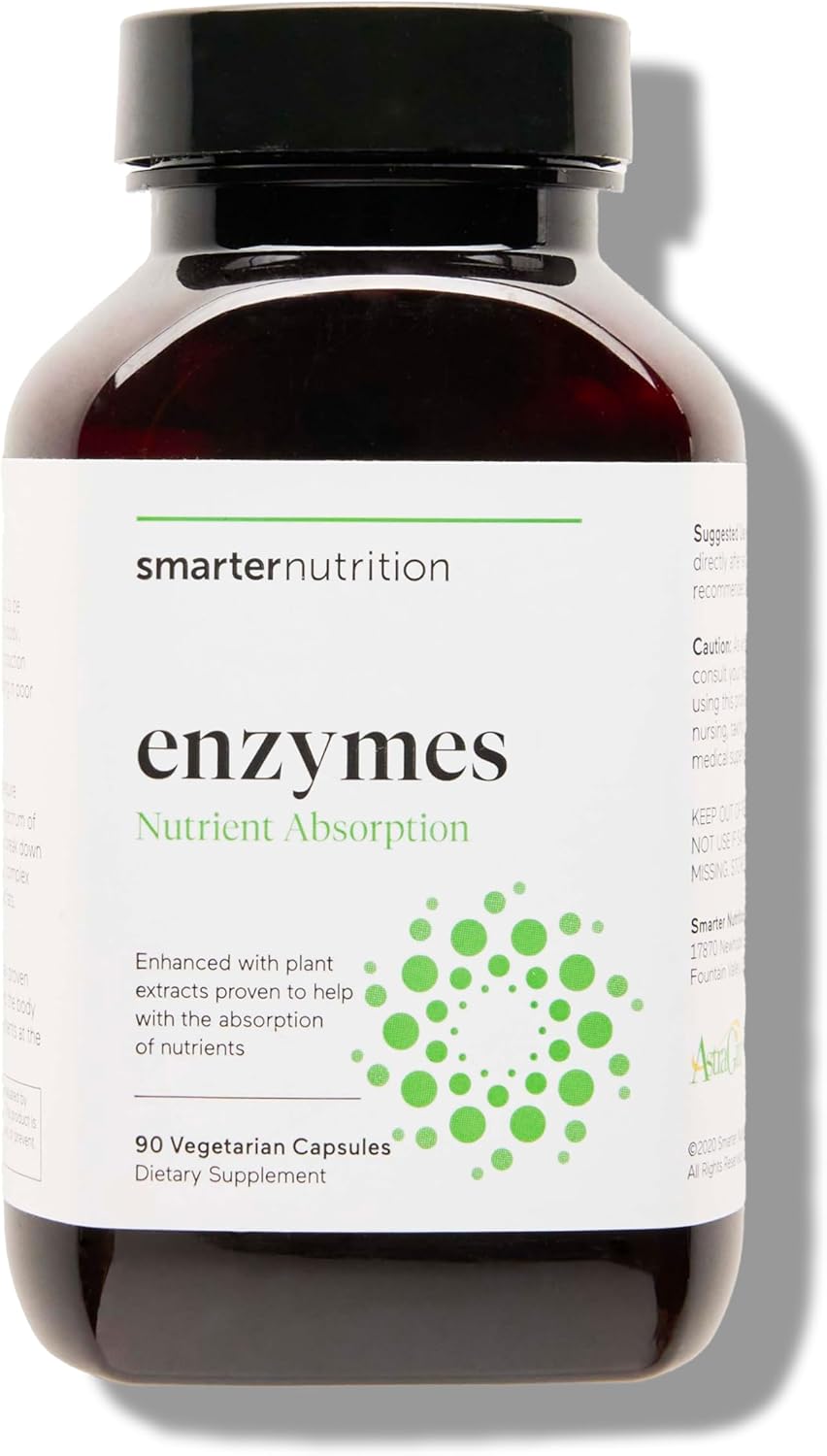 Smarter Nutrition Vegan Digestive Enzymes - Digestion Bloating & Gut Health Support With 16 Multi Enzymes For Nutrient Absorption & Meal Time Comfort For Both Men & Women - 270 Count[90-Day Supply]