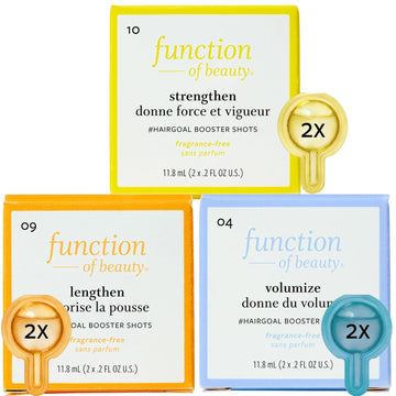 Function Of Beauty Straight Hair Add-In Booster Treatment Bundle – Hair Goals Include Volumize, Strengthen & Lengthen #Hairgoal Boosters