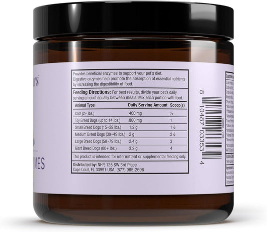 Bark & Whiskers Digestive Enzymes - Supports Kibble Digestion - Veterinarian Formulated - For Dogs & Cats - Non-Gmo - 4.23 Oz (120 G) - 150 Scoops