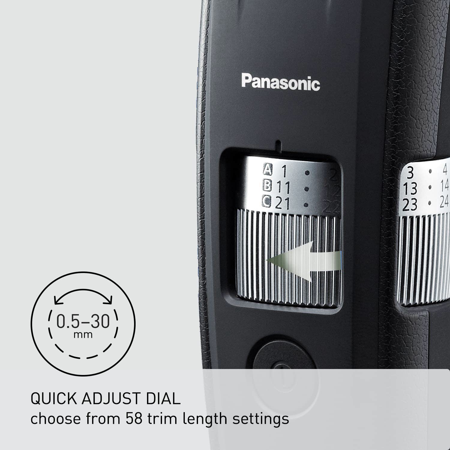 Panasonic Long Beard Trimmer for Men, 58 Length Settings and 4 Attachments for Cutting and Detailing, Cordless or Corded Operation – ER-GB96-K (Black) : Beauty & Personal Care