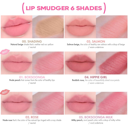 Amuse Seoul Lip Smudger 04 Hippie Girl | Dark Rose | Matte, Creamy, Soft, Velvety, Cruelty-Free, Lipcare, Long-Lasting, Multiuse, Vegan