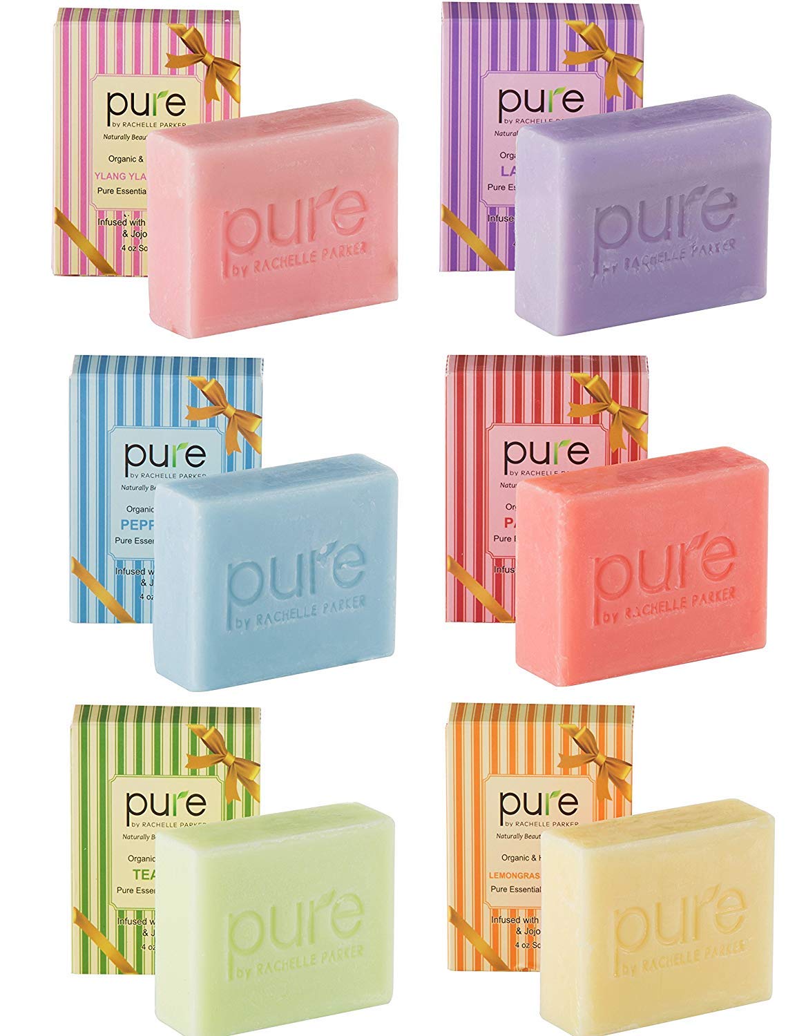 Natural Handmade Essential Oil Artisan Soap Bars. Hypoallergenic Moisturizing Shea Butter, Coconut Oil & Jojoba Oil -Body Soap, Face Soap, Bath Soap Bars. Ready To Gift Handmade Soap Bars
