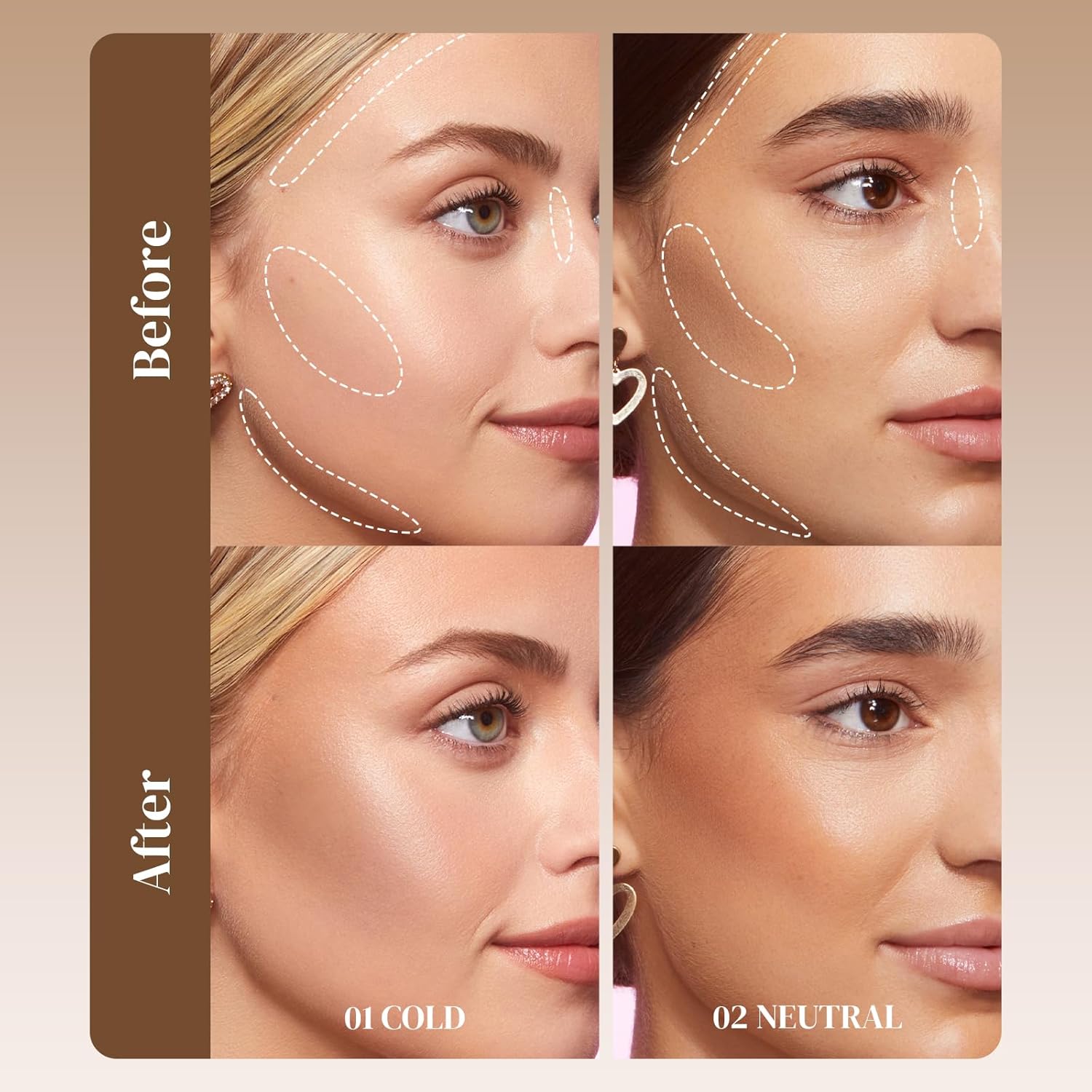 Kyda 2 Colors Contour Stick, Natural Matte Cream Contour, Lightweight Non-Clumping Face Shaping Makeup, Blendable Smooth Matte Bronzer Stick, Buildable Coverage, Portable Travel Size, Cold + Neutral : Beauty & Personal Care