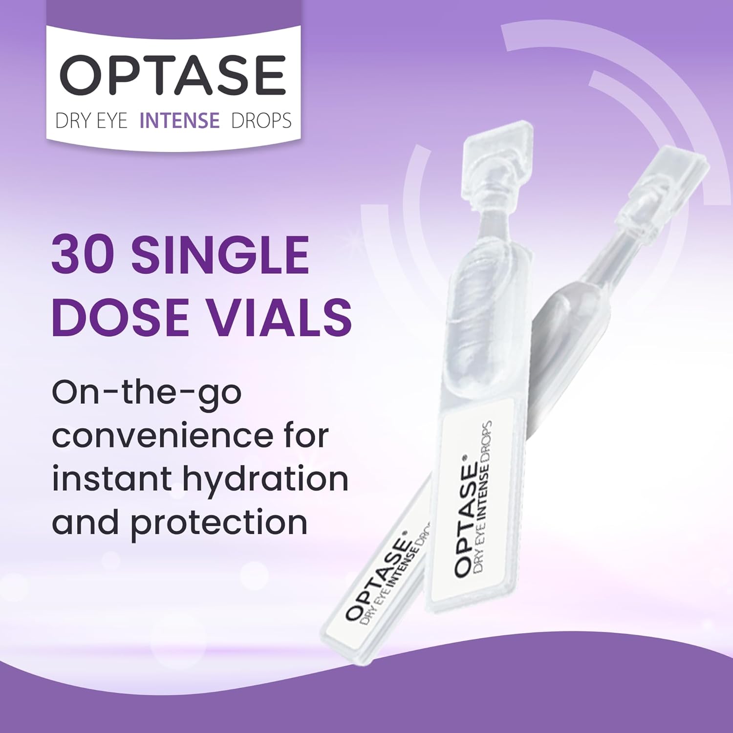 Optase Dry Eye Intense Drops, Single Dose - Preservative Free Eye Drops for Long Lasting Relief - Artificial Tears to Relieve Severe Dry Eye Symptoms - 30 Single Dose Vials : Health & Household