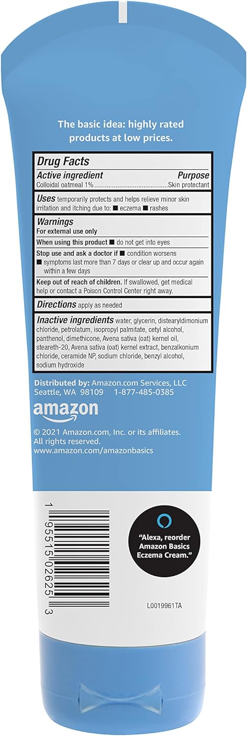 Amazon Basics Eczema Soothing Moisturizing Cream With Colloidal Oatmeal, 7.3 Ounce (Pack Of 1) (Previously Solimo)