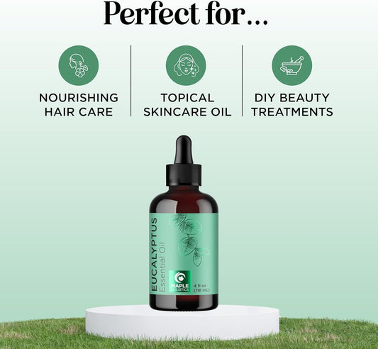 Pure Eucalyptus Essential Oil 4Oz - Invigorating Eucalyptus Essential Oil For Diffuser Home Spa Aromatherapy And Natural Bath Oil - Eucalyptus Oil For Diffuser Dry Scalp Care And Diy Skin Care