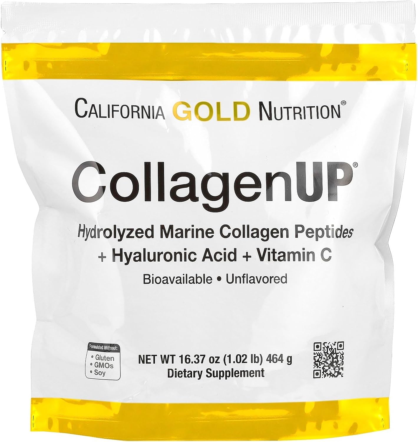 Collagen Peptides Powder With Hyaluronic Acid, Support For Healthy Hair, Skin, Nails, Joints And Bones, Non-Gmo, Gluten And Dairy Free, Unflavored, 16.37 Oz (464 G)