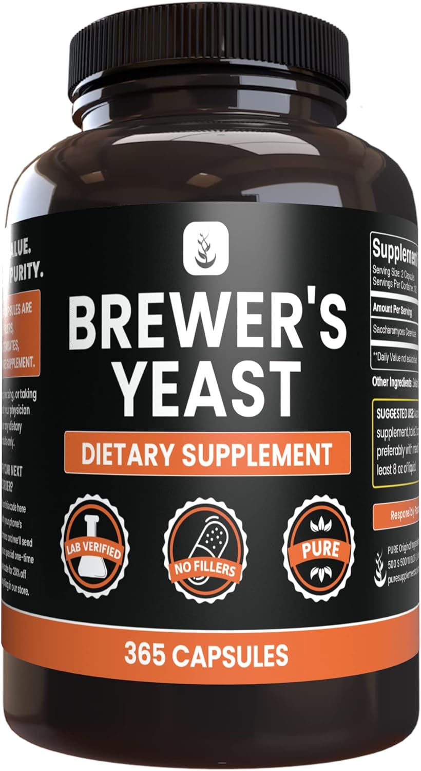 Pure Original Ingredients Brewer'S Yeast (365 Capsules) No Magnesium Or Rice Fillers, Always Pure, Lab Verified