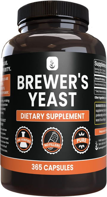 Pure Original Ingredients Brewer'S Yeast (365 Capsules) No Magnesium Or Rice Fillers, Always Pure, Lab Verified