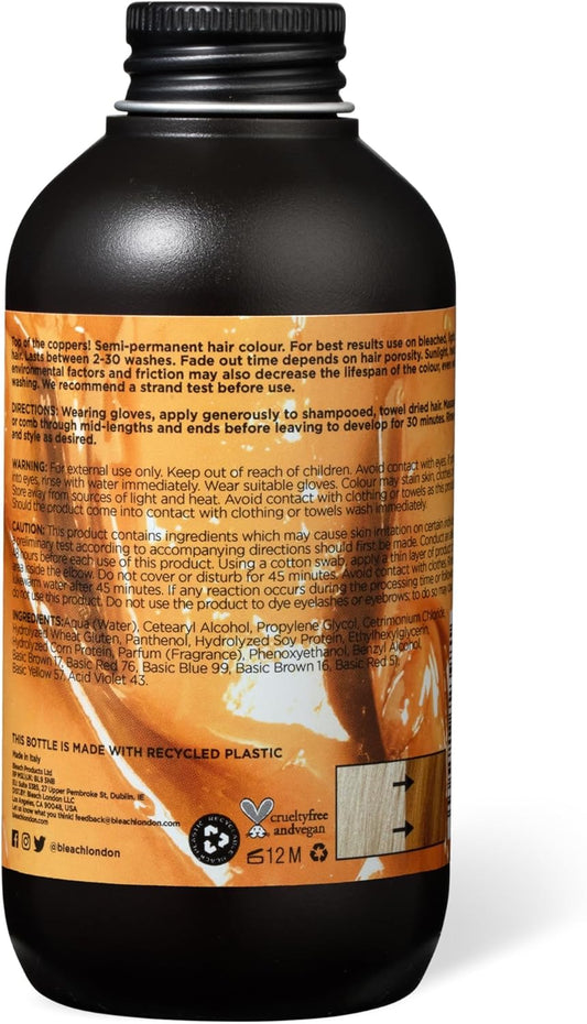 Bleach London Proper Copper Semi-Permanent Hair Colour Cream - Warm Auburn, Vegan, Cruelty Free, Vibrant Temporary Dye (150Ml)